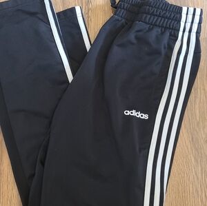Adidas Black and White Sweatpants with Classic Stripes